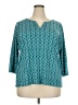 L.L.Bean 100% Supima Cotton Teal 3/4 Sleeve Blouse Size 2X - photo 1