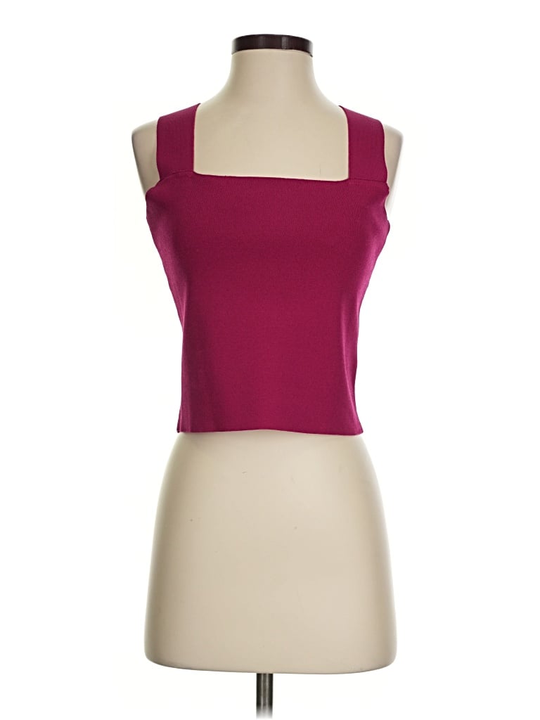 Pre-owned Lucy Paris Tank Top Burgundy Halter Neckline Tops