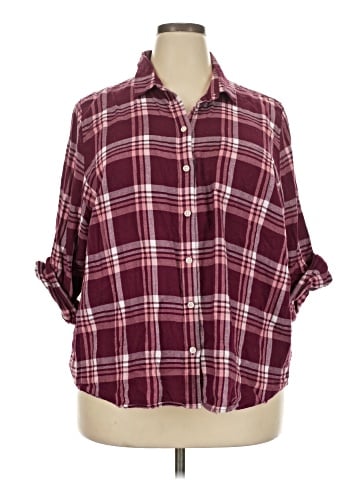 J.Crew Factory Store 3/4 Sleeve Button-Down Shirt (view 1)