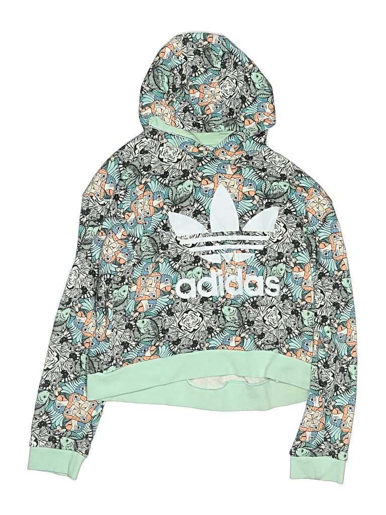 Pre-owned Adidas Originals Kids' Pullover Hoodie In Green