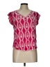 Solitaire 100% Rayon Pink Short Sleeve Blouse Size L - photo 1