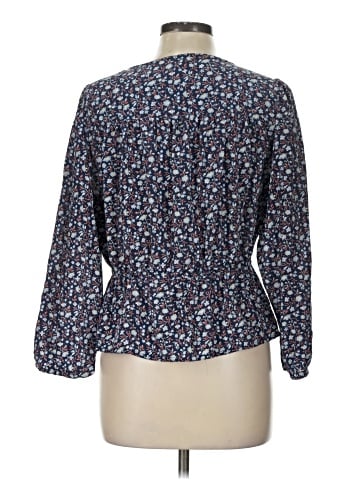 Madewell Silk Button-Front Peplum Top in Harvest Vine (view 2)