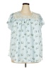 Suzanne Betro Blue Short Sleeve Blouse Size 3X - photo 1