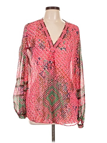 Hale Bob Long Sleeve Silk Top (view 1)