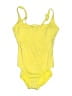 MICHAEL Michael Kors 100% Polyurethane Solid Yellow One Piece Swimsuit Size 14 - photo 1