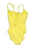 MICHAEL Michael Kors 100% Polyurethane Solid Yellow One Piece Swimsuit Size 14 - photo 2