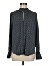 Ann Taylor 100% Polyester Polka Dots Stripes Blue Black Long Sleeve Blouse Size 8 - photo 1