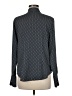Ann Taylor 100% Polyester Polka Dots Stripes Blue Black Long Sleeve Blouse Size 8 - photo 2