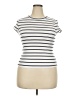 Free Assembly Stripes White Short Sleeve Turtleneck Size 3X - photo 1