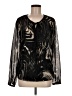 Tahari Animal Print Black Long Sleeve Blouse Size M (estimated) - photo 1