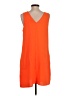 Halogen 100% Polyester Solid Orange Casual Dress Size S - photo 2