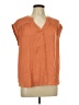 Maison d' Amelie 100% Polyester Orange Short Sleeve Blouse Size L - photo 1