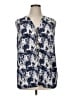 MICHAEL Michael Kors Blue Sleeveless Silk Top Size 1X - photo 1