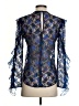 Sandro 100% Polyester Blue Long Sleeve Blouse Size Sm (1) - photo 2