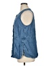J.Jill Solid Blue Sleeveless Button-Down Shirt Size XL Petite - photo 5