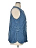 J.Jill Solid Blue Sleeveless Button-Down Shirt Size XL Petite - photo 4