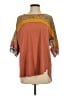 Easel Color Block Orange 3/4 Sleeve Blouse Size S - photo 1