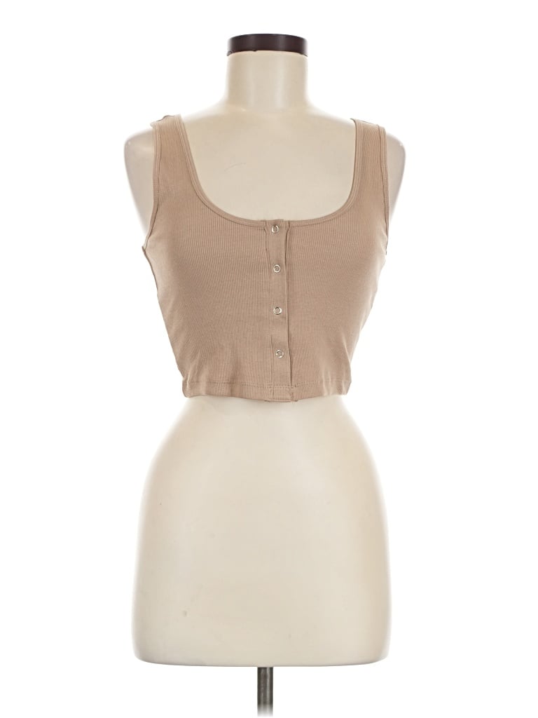 Pre-owned Asos Design Sleeveless Top Tan Sweetheart Neckline Tops