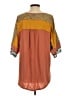 Easel Color Block Orange 3/4 Sleeve Blouse Size S - photo 2