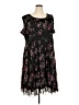 Roaman's 100% Polyester Floral Black Casual Dress Size 28w - photo 1