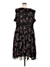 Roaman's 100% Polyester Floral Black Casual Dress Size 28w - photo 2