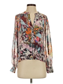 BCBGMAXAZRIA Long Sleeve Silk Top (view 1)