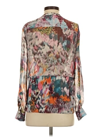 BCBGMAXAZRIA Long Sleeve Silk Top (view 2)