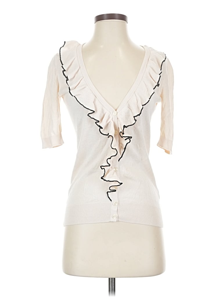 Pre-owned Halogen Cardigan Sweater In Ivory