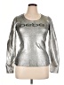 Bebe Metallic Silver Long Sleeve T-Shirt Size XL - photo 1