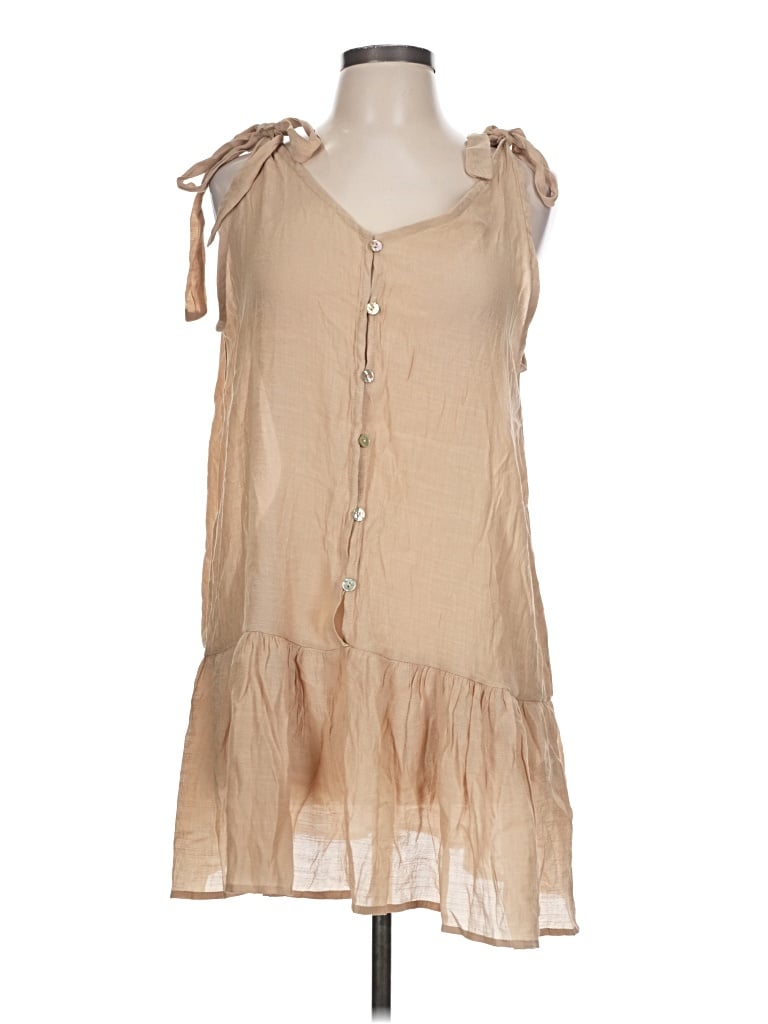 Pre-owned Unbranded Casual Dress In Tan