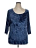 Keren Hart Blue 3/4 Sleeve Top Size 1X - photo 1