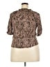 Bobeau 100% Rayon Animal Print Brown Short Sleeve Blouse Size XL - photo 2