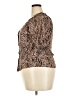 Bobeau 100% Rayon Animal Print Brown Short Sleeve Blouse Size XL - photo 5