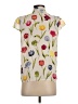 Maison d' Amelie 100% Polyester Floral Ivory Short Sleeve Blouse Size XS - photo 2