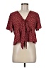 Shein 100% Polyester Burgundy Short Sleeve Blouse Size M - photo 1
