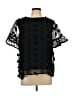 Entro 100% Polyester Black Short Sleeve Blouse Size L - photo 1