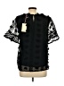 Entro 100% Polyester Black Short Sleeve Blouse Size L - photo 2