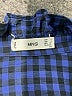 MNG Checkered-gingham Blue Long Sleeve Blouse Size 4 - photo 7