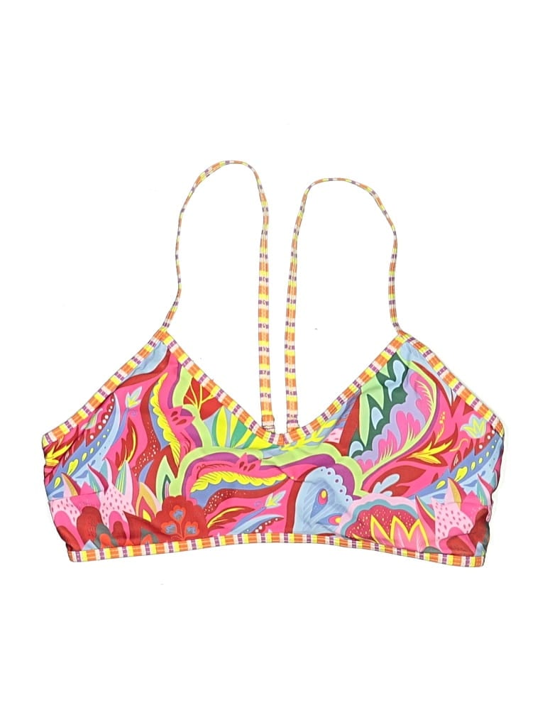 Pre-owned Unbranded Swimsuit Top Pink Print Pattern Swimwear
