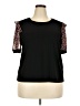 CeCe Black Short Sleeve Top Size XXL - photo 1