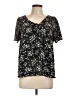 LC Lauren Conrad 100% Polyester Black Short Sleeve Blouse Size L - photo 1