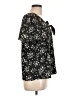 LC Lauren Conrad 100% Polyester Black Short Sleeve Blouse Size L - photo 4