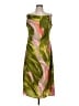 BCBG 100% Polyester Tropical Green Cocktail Dress Size L - photo 1