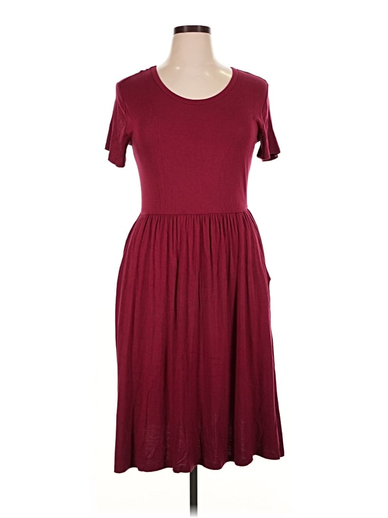 Pre-owned Unbranded Casual Dress In Burgundy