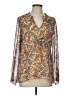 Sundance 100% Silk Floral Multi Color Yellow Long Sleeve Silk Top Size L - photo 1
