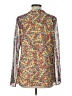 Sundance 100% Silk Floral Multi Color Yellow Long Sleeve Silk Top Size L - photo 2