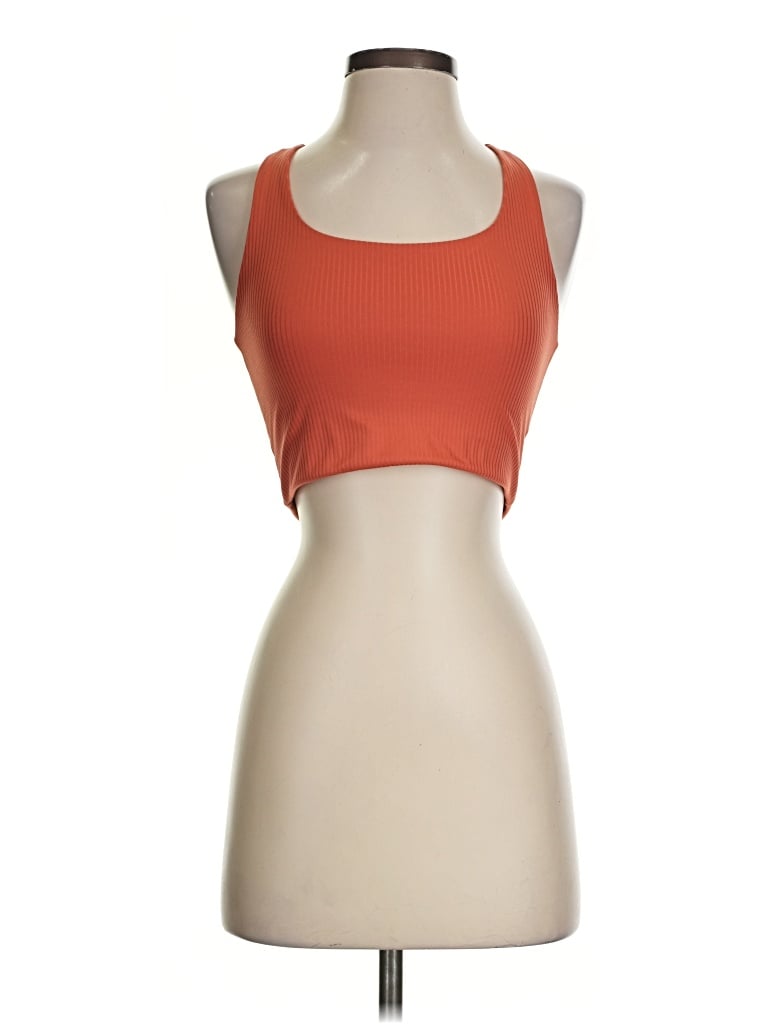 Pre-owned Girlfriend Collective Tank Top Orange Halter Neckline Tops