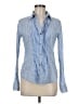 Theory Stripes Blue Long Sleeve Button-Down Shirt Size M - photo 1