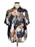 Assorted Brands 100% Polyester Print Gray Short Sleeve Blouse Size XL - photo 1