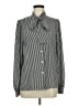 T Tahari 100% Polyester Stripes Silver Long Sleeve Blouse Size M - photo 1